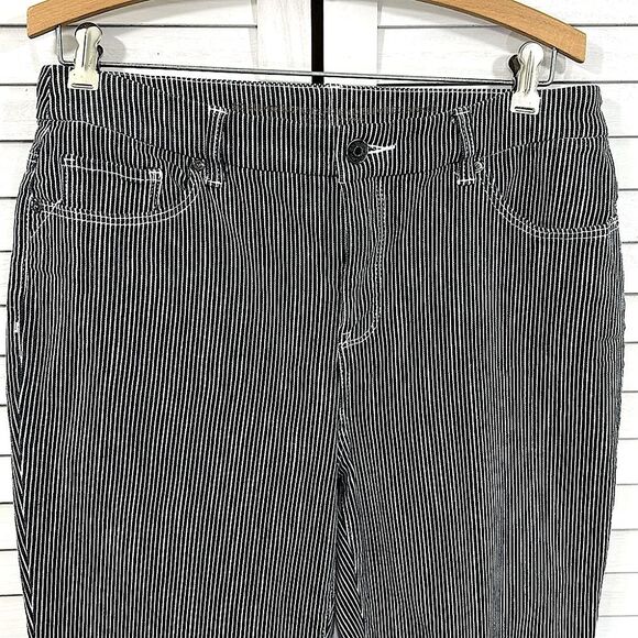 Chico's Jeans Size 1 (8) Boyfriend Railroad Striped - Picture 5 of 16